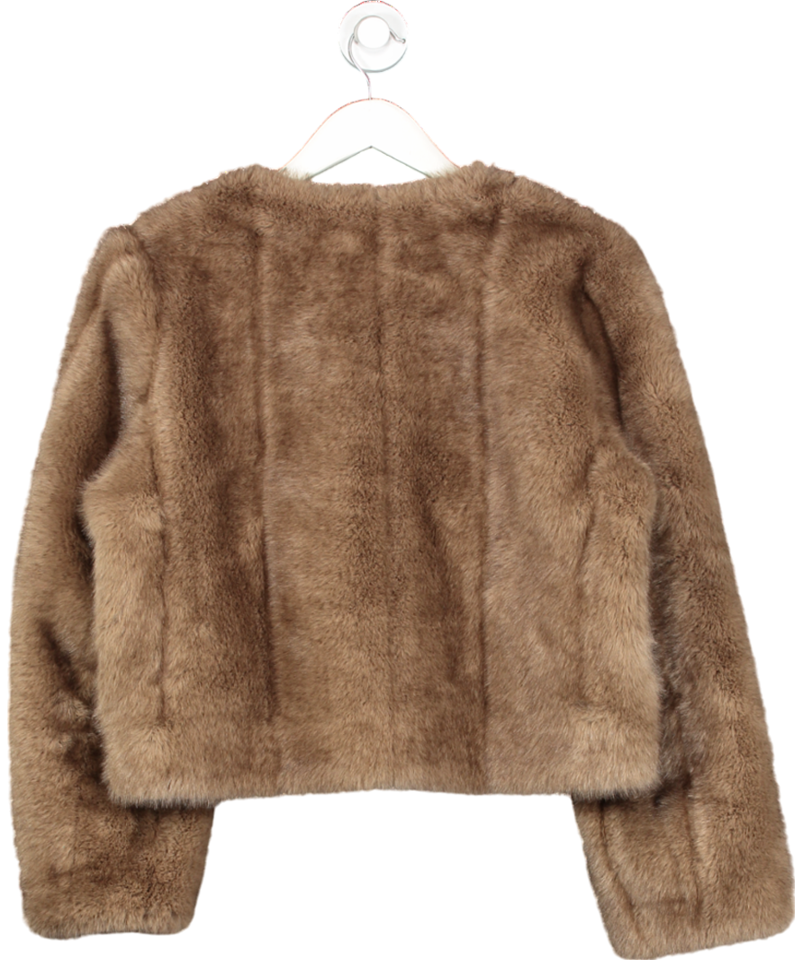 SAISON Studio Brown Luxury Faux Fur Jacket One Size
