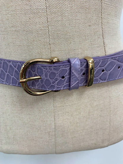 & Other Stories Purple Croc-Embossed Belt XS