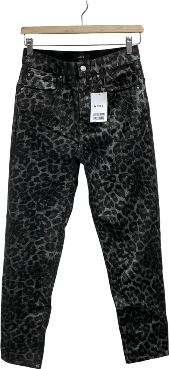 Next Metallic Leopard Straight Leg Jeans UK 6