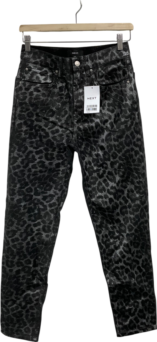 Next Metallic Leopard Straight Leg Jeans UK 6