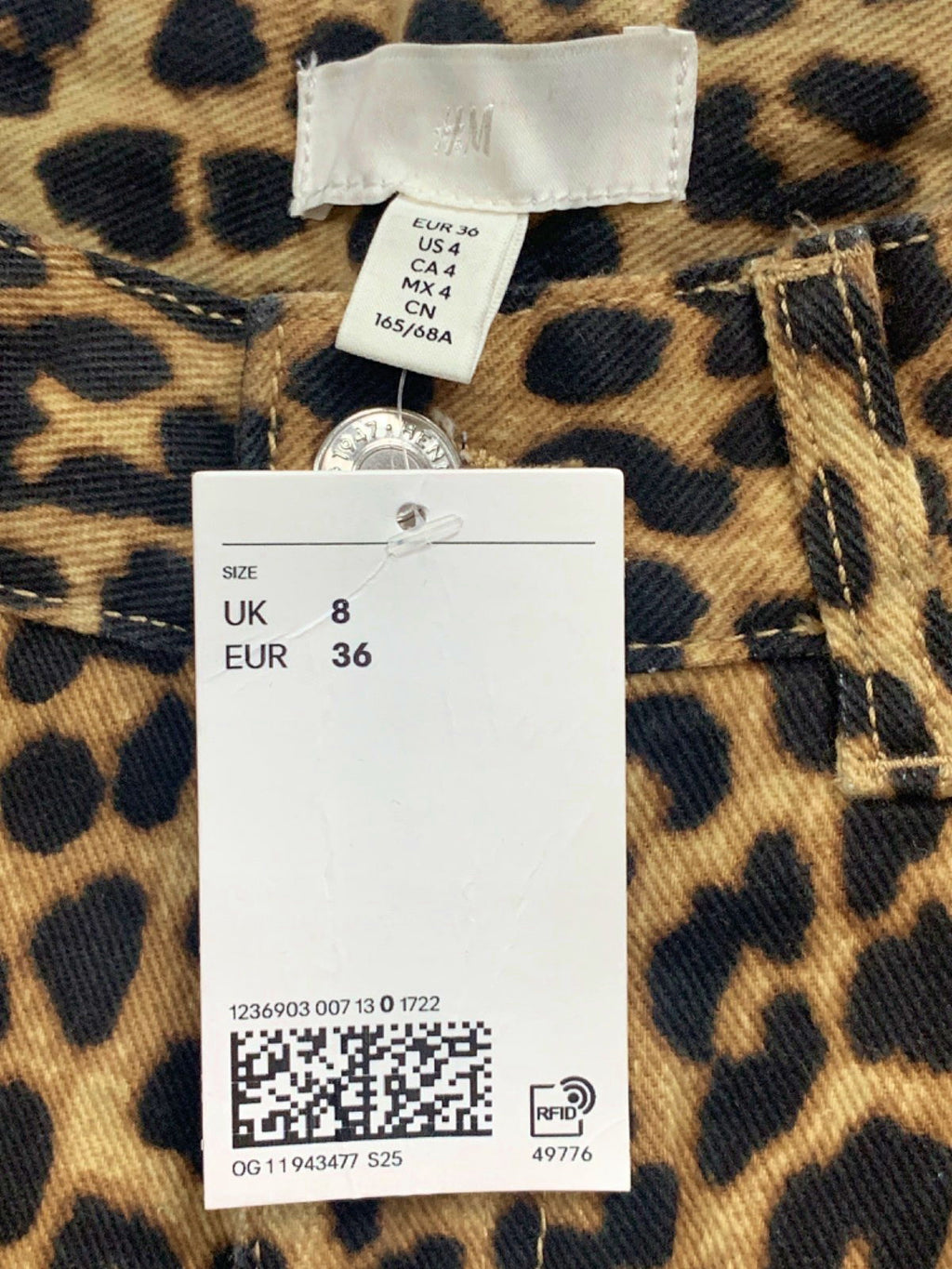 H&M Leopard Print Wide Leg Trousers UK 8