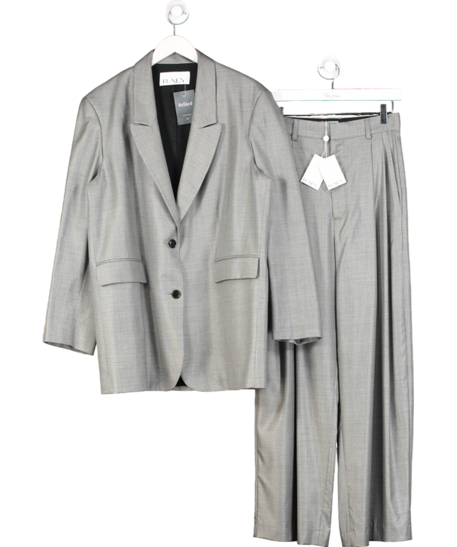 Raey Oversized Boxy Grey Tailored 2-piece suit - Jacket UK 12 &  Trousers UK 10