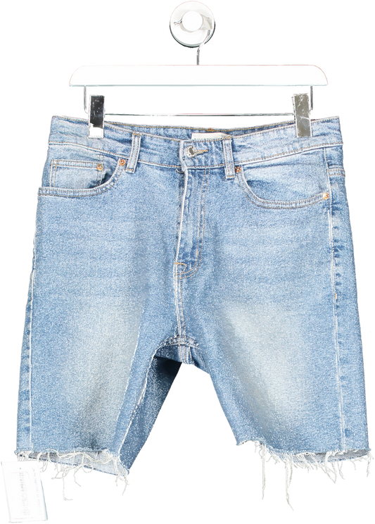 Pull&Bear Blue Slim Fit Denim Shorts UK 12