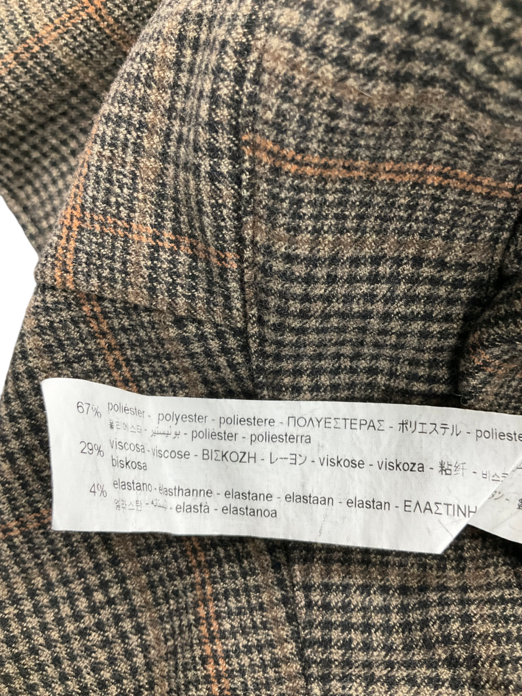 ZARA Brown Checked Skort UK XS