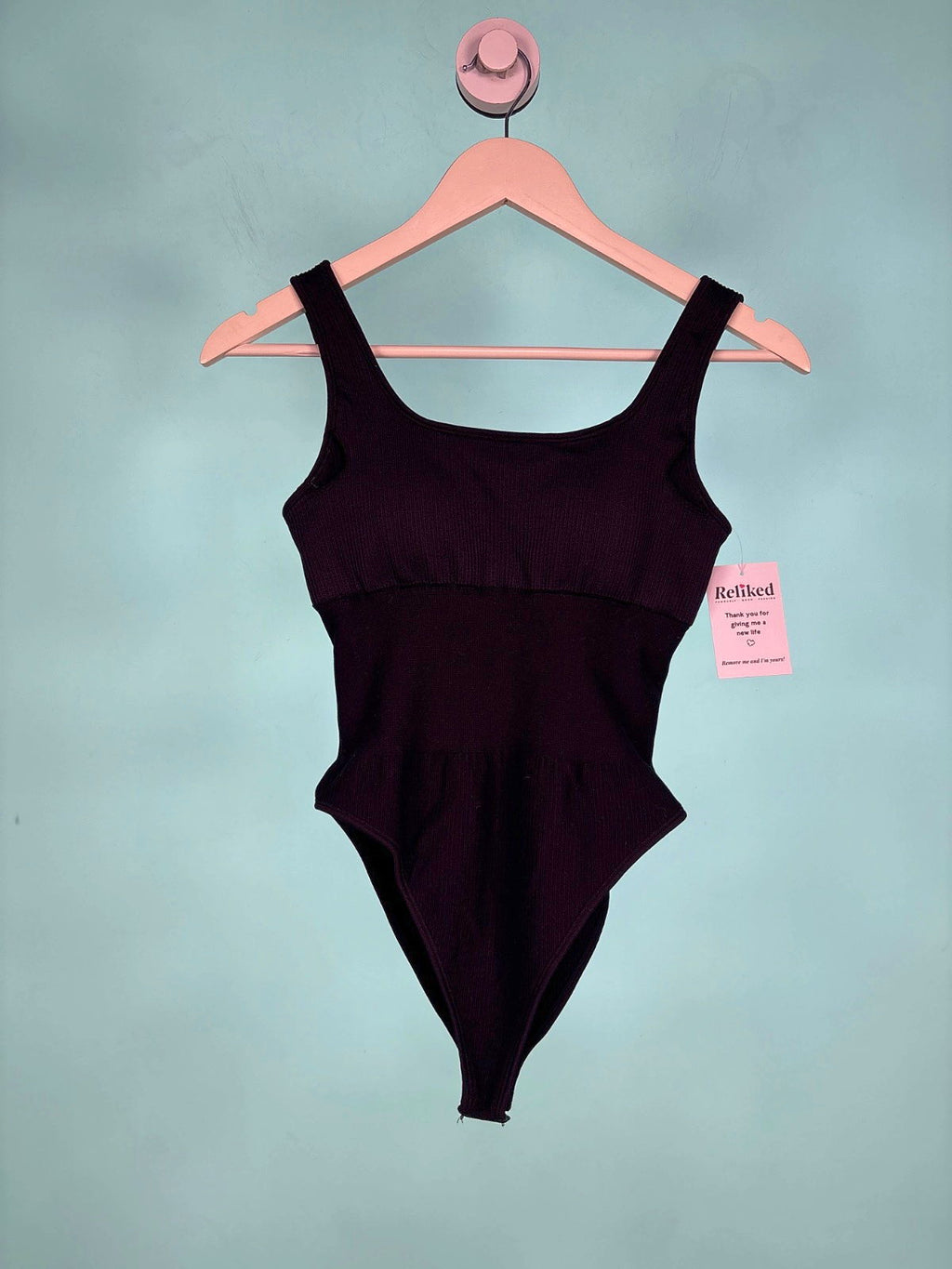 Mooslover Black Ribbed Bodysuit