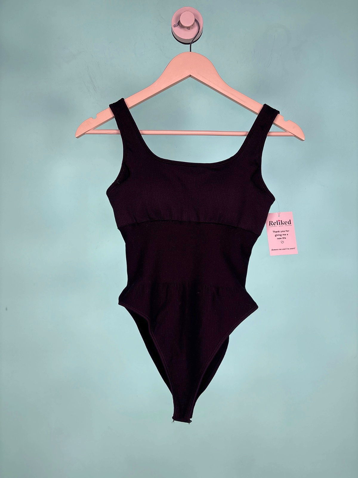 Mooslover Black Ribbed Bodysuit