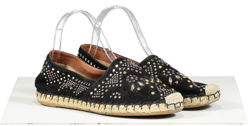 Valentino Garavani Black Studded leather Espadrilles UK 4 EU 37