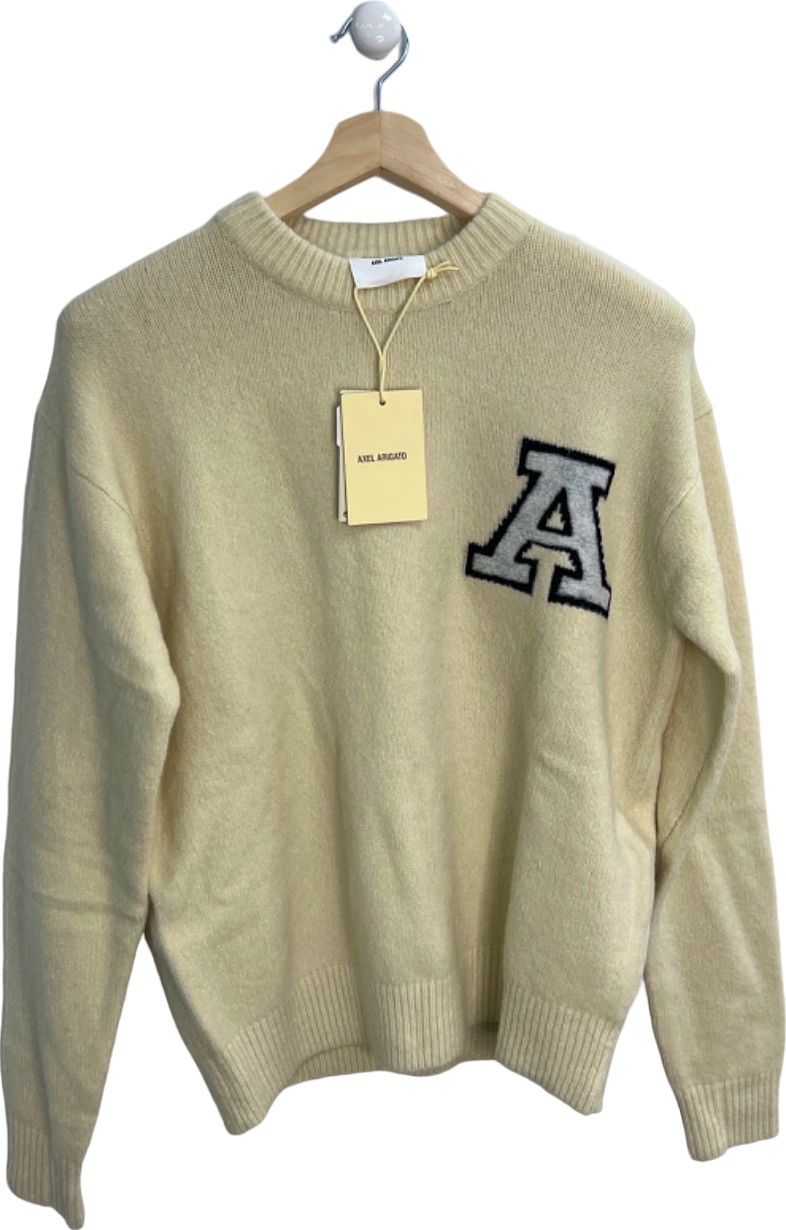 Axel Arigato Ecru Merino Wool Team Sweater S
