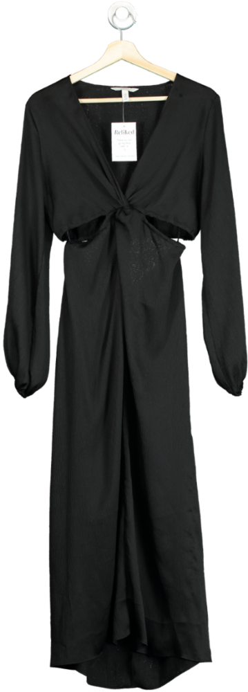 H&M Black Long Sleeve Maxi Dress EU 40 UK 12