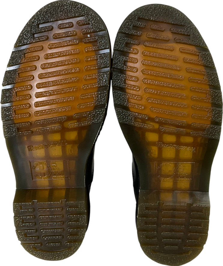 Dr Martens Black 2976 Yellow Stitch Crazy Horse Leather Chelsea Boots UK 4 EU 37 👠