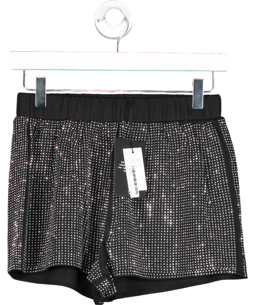 4th & Reckless Black Bexley Embellished Hotpant Shorts UK 8