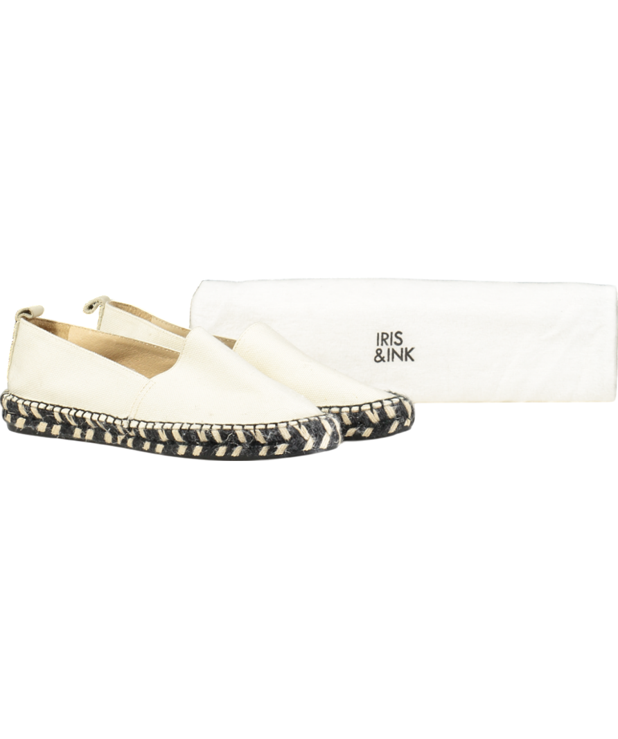 Iris & Ink Cream Canvas Espadrilles UK 6 EU 39 👠