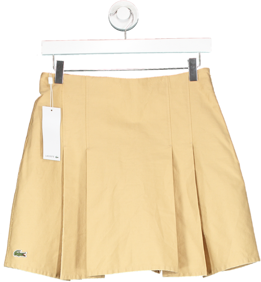 Lacoste Beige Pleated Cotton Skirt UK S