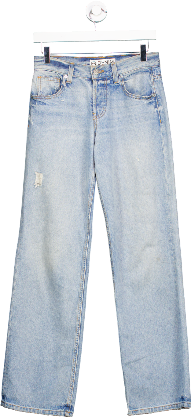 B Denim Light Blue Straight Leg Jeans UK W24