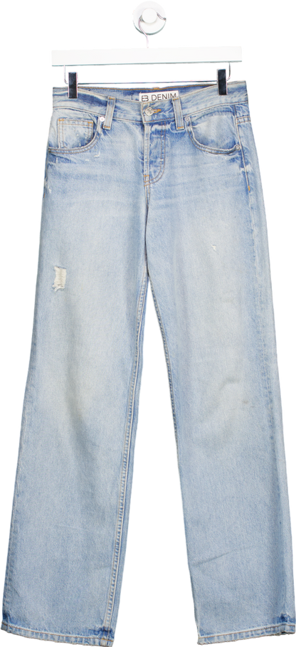 B Denim Light Blue Straight Leg Jeans UK W24