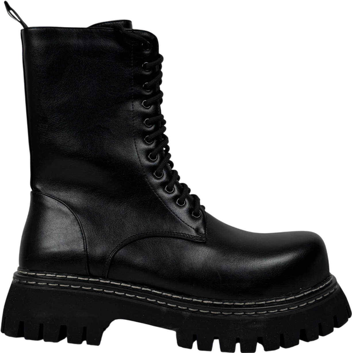 Koi Footwear Gimli Black Square Toe Lace Up Boots UK 9 EU 43 👞