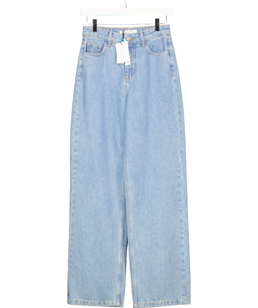Nobody's Child Blue Mid Wash Denim High Rise Wide Leg Jeans UK 6