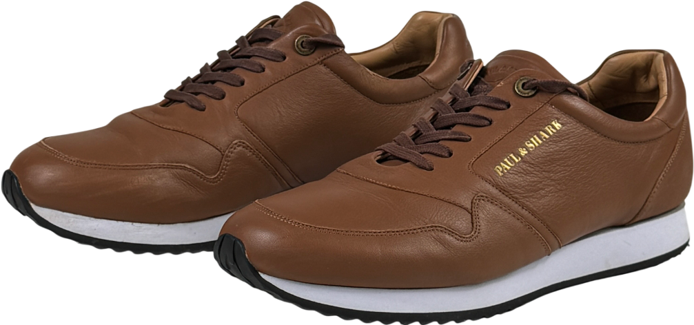 PAUL & SHARK Tigre Trainer Tan Brown /white UK 9 EU 43 👞