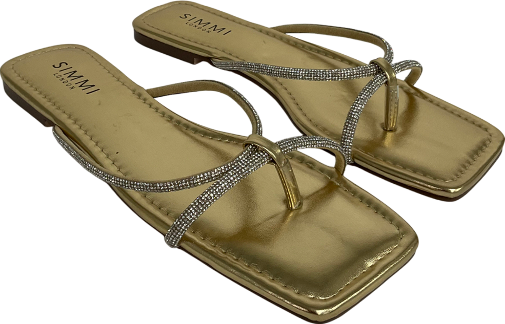 Simmi London Metallic Avila Bling Sandals UK 7 EU 40 👠