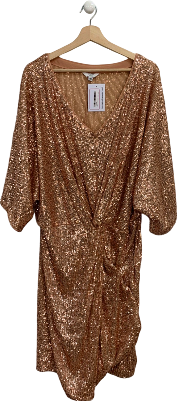 Joanna Hope Rose Gold Sequin Dress UK 26