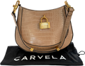 Carvela Beige Croc Lock Mini Shoulder Bag