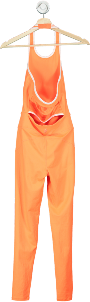 Free People Orange Halterneck Activewear Jumpsuit UK S