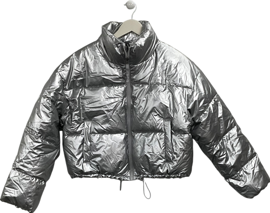 H&M Metallic Puffer Coat UK M