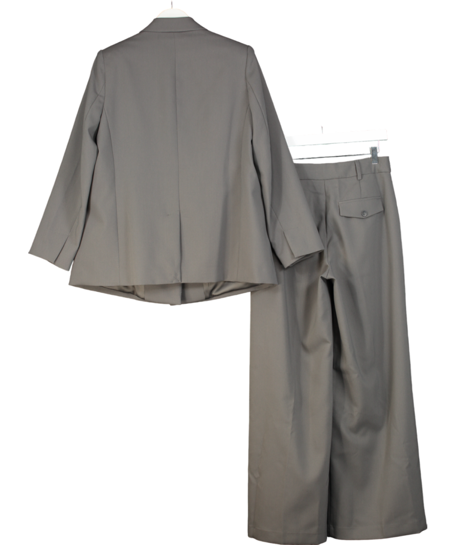 Anthology Grey Pewter Oversized Blazer And High Waist Trousers UK M