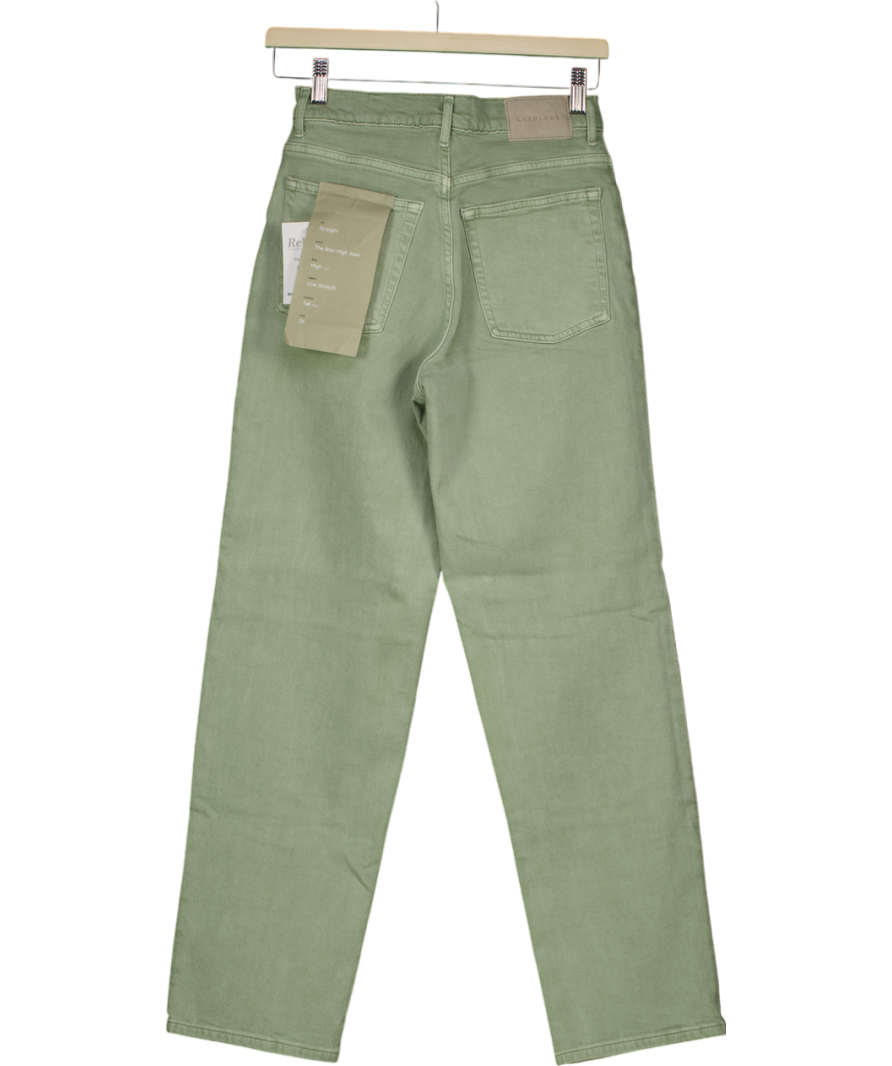EVERLANE Green Straight Fit Way High Jeans W25