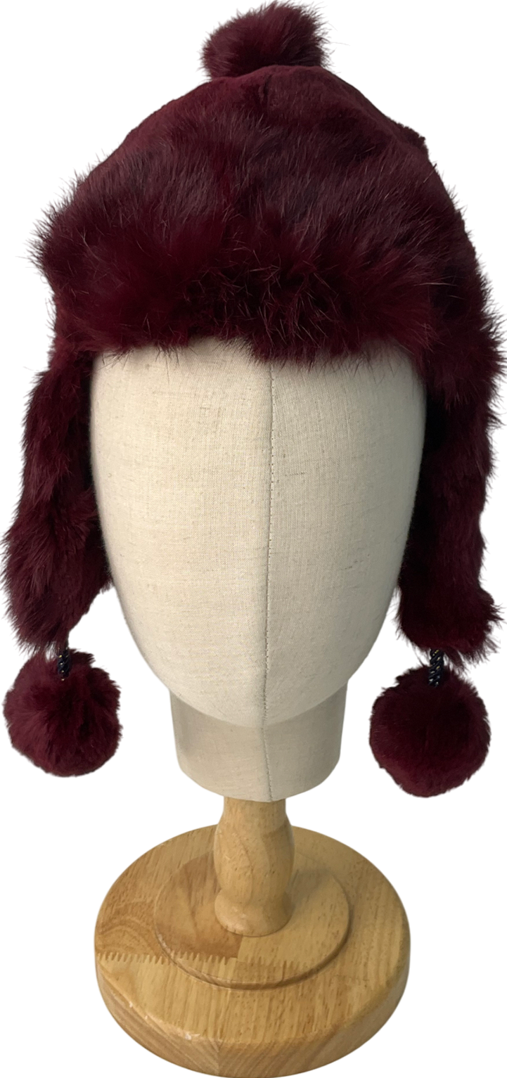 Vintage Red Real Fur Trapper Hat One Size