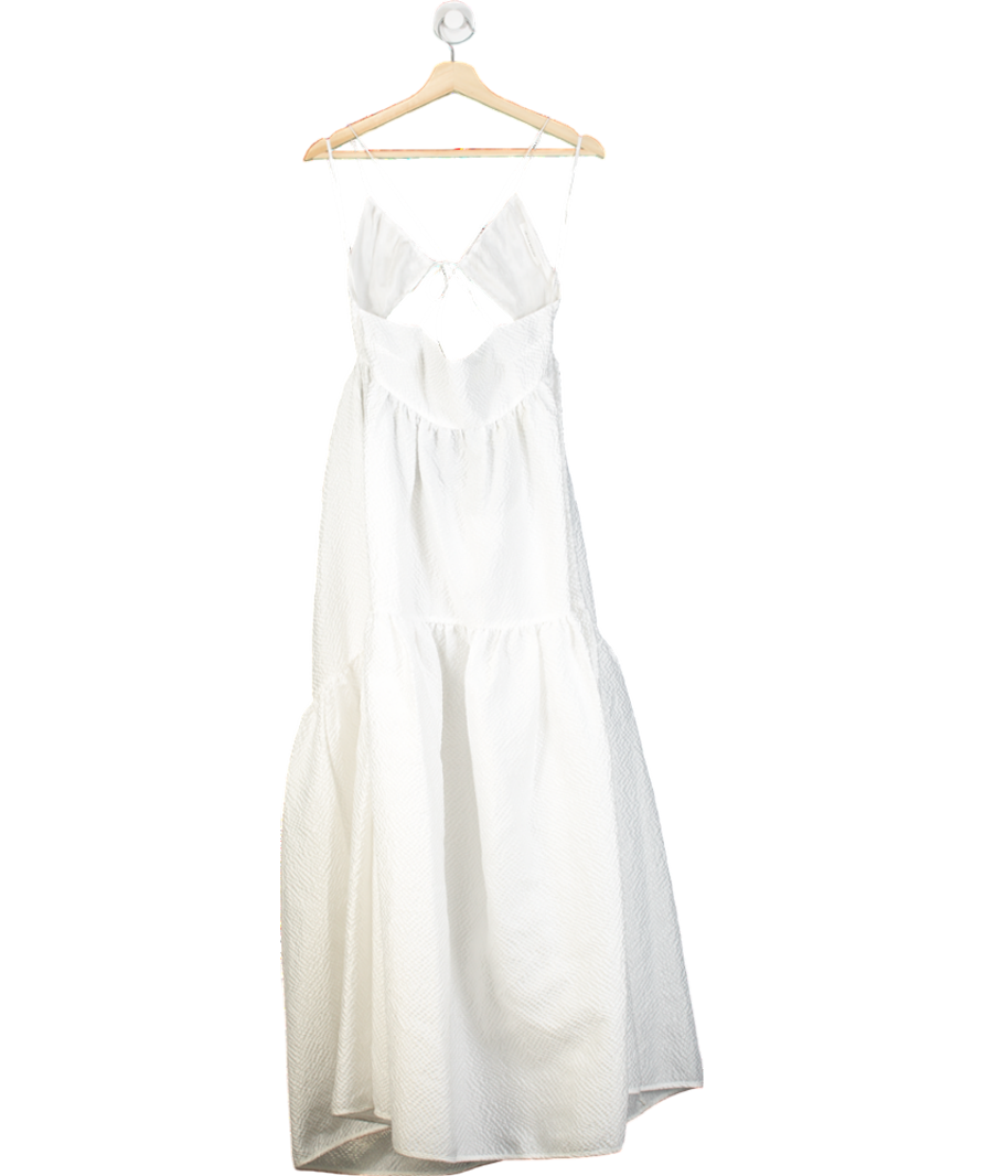 Cecilie Bahnsen White Hillary Tiered Cross Back Gown UK 8