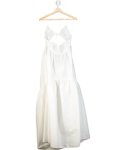 Cecilie Bahnsen White Hillary Tiered Cross Back Gown UK 8