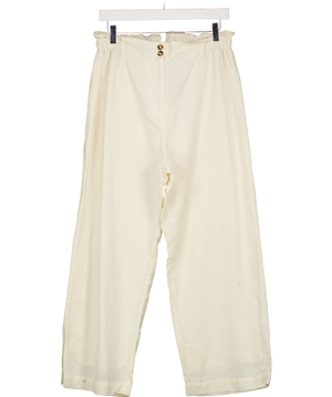 Louise Misha Cream Abuela Cotton And Linen Trousers UK 12