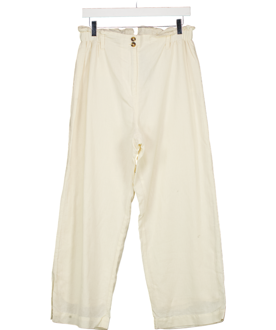 Louise Misha Cream Abuela Cotton And Linen Trousers UK 12
