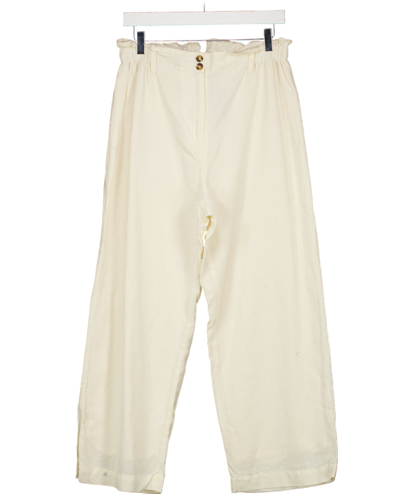 Louise Misha Cream Abuela Cotton And Linen Trousers UK 12