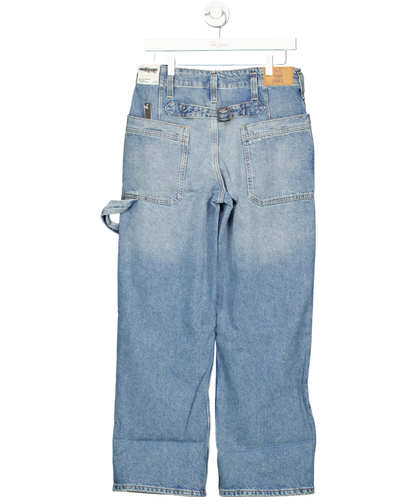 Free People Blue Major Leagues Mid Rise Cuff Cropped Jeans W26