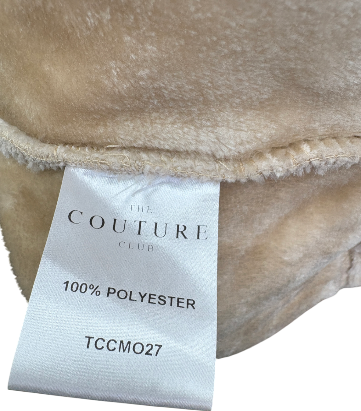 The Couture Club Cream Fur Applique logo Hooded Jacket UK M