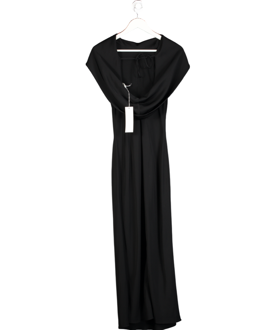 Arket Black Shawl Collar Drape Dress UK 8