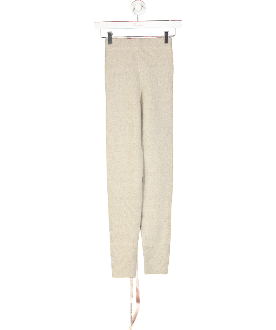 House of CB Beige Sydney Ribbed Knit Leggings UK XS