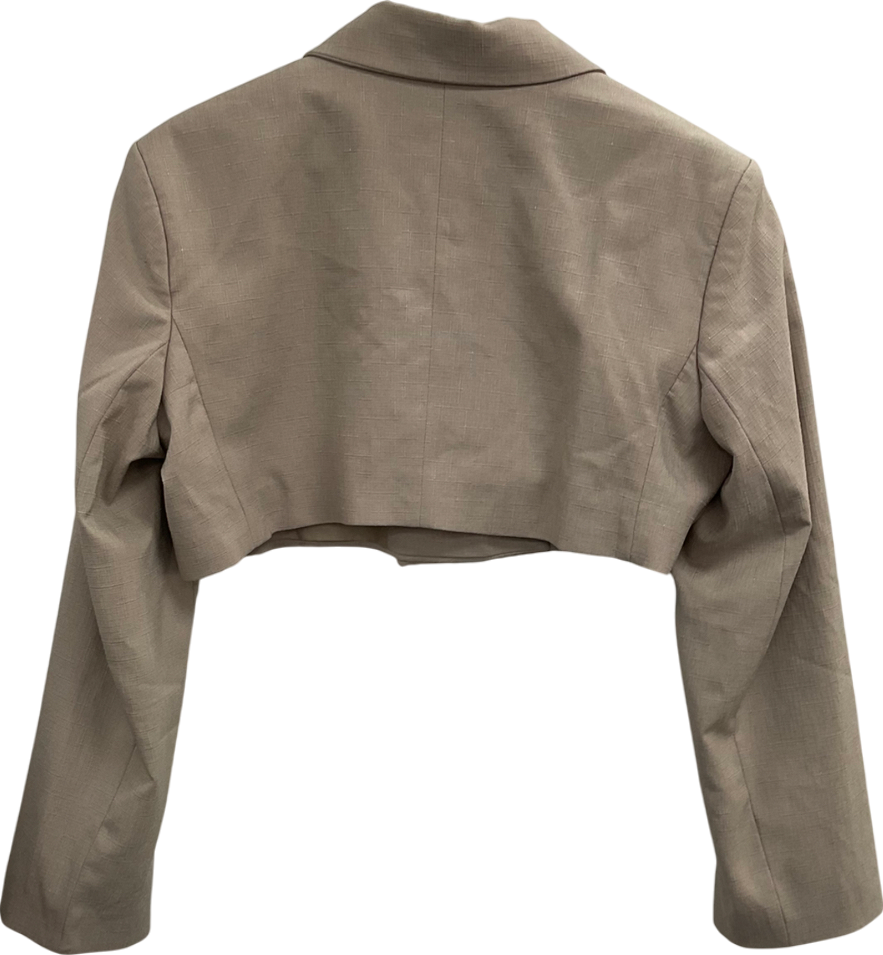 boohoo Beige Cropped Blazer UK 12