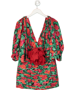 Gucci Red Poppy Flower Print Tunic Blouse UK 10