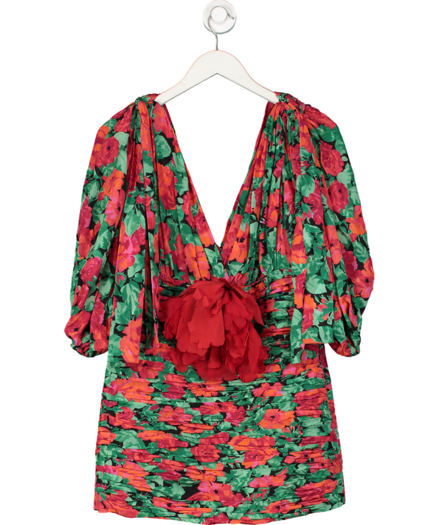 Gucci Red Poppy Flower Print Tunic Blouse UK 10