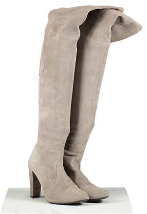 Stuart Weitzman Grey Highland Over-the-knee Suede Boots UK 4 EU 37