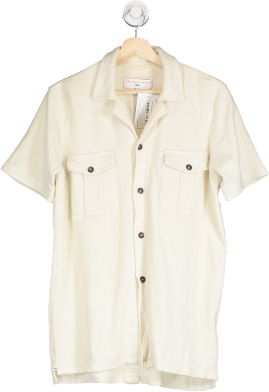 Orlebar Brown Cream Cotton Button Front Shirt UK S