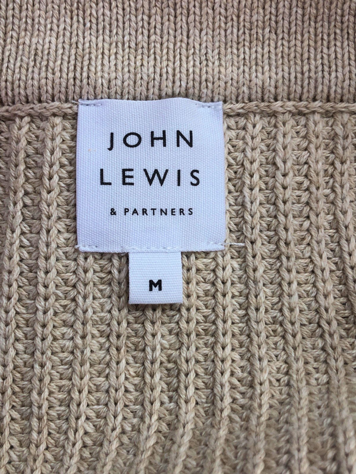 John Lewis Beige Knitted Cardigan Medium