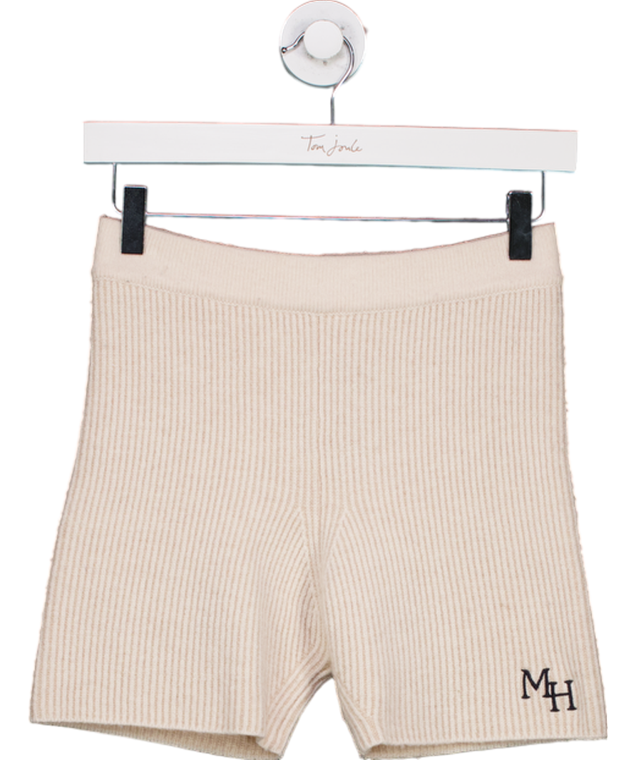 Madhappy Cream Biker Knitted Shorts UK S