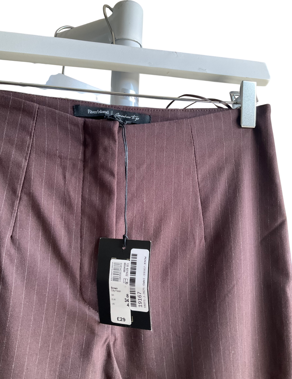 River Island City Fresh Brown Trousers UK 8