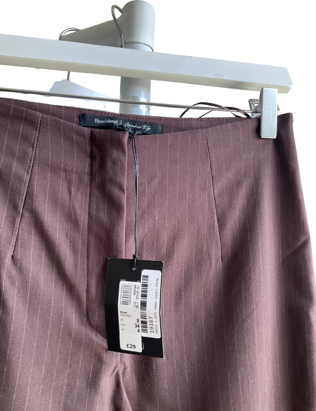 River Island City Fresh Brown Trousers UK 8