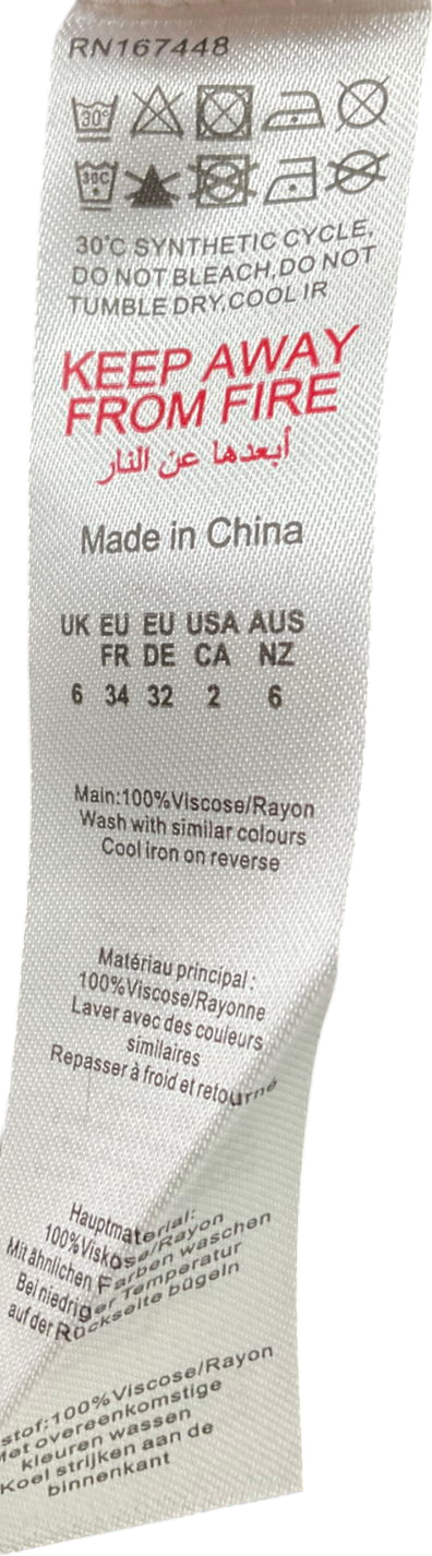 Misspap Cream Crinkle Linen Look Wide Leg Trousers UK 6