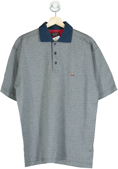 Paul & Shark Blue Checked Polo Shirt UK M